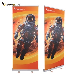 Cao cấp cuộn lên biểu ngữ nhà sản xuất nhôm có thể thu vào biểu ngữ đứng 200cm cao cuộn lên màn hình đứng - Product Image 1