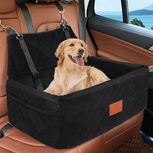 Coussin rehausseur de siège auto pour animaux de compagnie, rectangulaire, noir, housse de protection pour siège arrière de chien pour les voyages - Product Image 1