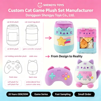 Peluche chat gris personnalisée OEM ODM, figurine chat mignonne, jouet pour machine à griffes, fabricant de jouets en peluche en gros