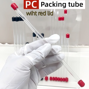 Tube d'emballage pour PC d'usine, tube en plastique transparent avec couvercle rouge en PVC, tube d'installation d'essai transparent, emballage de produit - Product Image 1