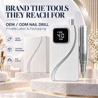 Stylo perceuse à ongles sans fil étanche avec logo personnalisé, 45 000 tr/min et bandes de ponçage pour pièce à main