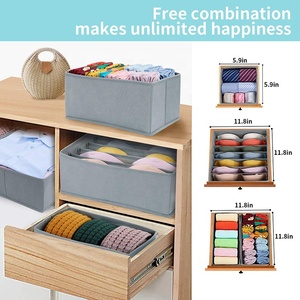 Tissu commode sous-vêtements placard organisateur boîte <span class=keywords><strong>de</strong></span> <span class=keywords><strong>rangement</strong></span> <span class=keywords><strong>tiroir</strong></span> <span class=keywords><strong>pour</strong></span> vêtements - Product Image 5