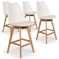 Cuisine maison salle à manger chaise tabouret haut chaises de bar jambe en bois chaise en plastique