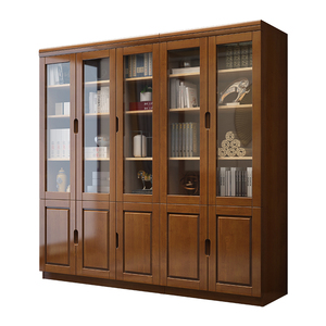 Estantería de madera maciza nueva puerta de cristal de estilo chino tienda contenido Arca moderno contratado estudio tienda contenido librería muebles - Product Image 1