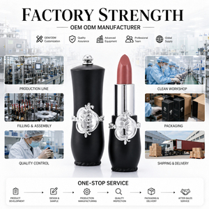 หลอดลิปสติกสีดำด้านหรูหราแบบ Private Label พร้อมโลโก้สั่งทำ ตกแต่งสไตล์บาโรก วีแกน รับผลิต OEM สำหรับผู้ค้าส่งเครื่องสำอางมืออาชีพ - Product Image 6
