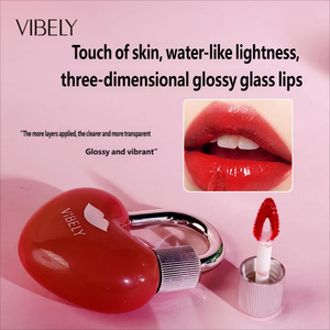 <span class=keywords><strong>Gloss</strong></span> à lèvres hydratant et nourrissant en forme de mini-cœur, effet miroir, longue tenue, waterproof - Product Image 2