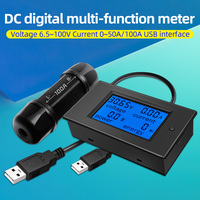 Medidor de Potencia CC de Alta Precisión PZEM-051, 50A 100V, con Derivación USB - Pantalla Digital de Voltaje, Corriente, Vatios, Energía kWh, Montaje en Panel