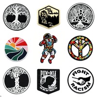 Parches bordados surtidos al por mayor, con motivos de Árbol de la Vida, Naturaleza y Símbolo de la Paz, estilo punk, de PVC y chenilla, tipo aplique para ropa y sombreros