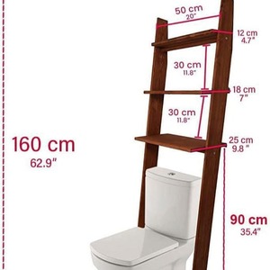 Estante de Almacenamiento para Baño de Bambú de 3 Niveles, Estante Minimalista para Baño Montado en la Pared, Diseño Rectangular de Madera Maciza Duradera - Product Image 2