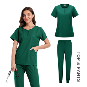 Offre Spéciale doux Polyester fermeture éclair cou hôpital médecin porter des vêtements lavable infirmière gommage ensemble pour femmes vêtements d'allaitement uniformes - Product Image 6