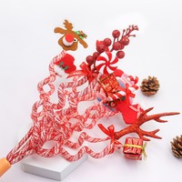 Décorations de Noël style mignon Ganglong, brindilles de pin artificielles en plastique rouges en forme de canne, ornements d'arbre en forme de bonbons, vente directe usine