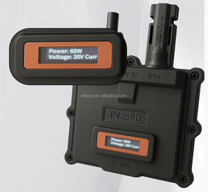 Elejoy 65W năng lượng mặt trời sạc Loại C Đầu ra PV PD chuyển đổi cho điện thoại di động Máy Tính Ipad Pin Lithium 5V 9V 12V 15V 20V 3A 3.25A - Product Image 3