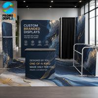 Stand d'exposition pop-up de qualité commerciale 10x10 pieds - Étagères à trois niveaux + Cabine d'intimité