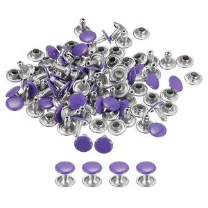 Custom Jean <strong>Buttons</strong> 8mm <strong>Double</strong> Cap Rivets, 7mm Height Metal <strong>Studs</strong> for Leather Craft Repair, DIY Purses, Belts, Bags, Shoes - Product Image 4