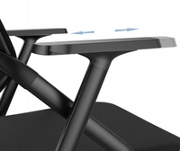 Chaise de formation pliable empilable moderne avec tablette d'écriture, dossier en maille, pour bureau, salle de réunion, formation des étudiants