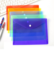 Offres Spéciales portefeuilles de poche en plastique avec logo personnalisé école dossier A4 clair PP enveloppe fichier Document sac avec bouton dossiers