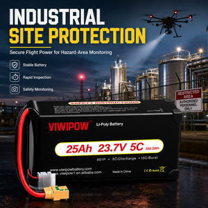 Batterie Lipo VIWIPOW pour drones de sécurité/UAV, haute densité énergétique, semi-solide, personnalisée, 25Ah 6S 23.7V 5C - Product Image 4