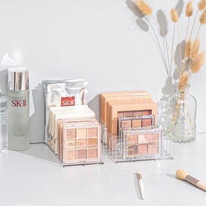 Boîte de rangement pour palette de fards à paupières D3095, organisateur cosmétique en plastique transparent avec séparateur en acrylique pour maquillage et blush - Product Image 1