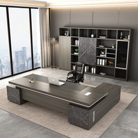 Bureau de direction moderne de luxe, bureau en forme de L haut de gamme pour PDG, patron, pour usage domestique ou commercial, vente en gros