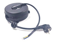 Enrollador de Cable de Cobre Retráctil Pequeño de 2.5m de Capacidad, Cable de Extensión con Enchufe Europeo de 3 Pines, Retorno Automático con Resorte, 230V, para Electrodomésticos