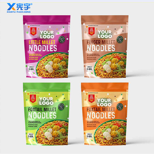 Individuell bedruckter Standbodenbeutel mit Ziplock-Verschluss, hochbarrierehaltiger Aluminiumfolien-Feuchtigkeitsschutzbeutel für Fast Food, Fleisch und <span class=keywords><strong>Spaghetti</strong></span> - Product Image 1