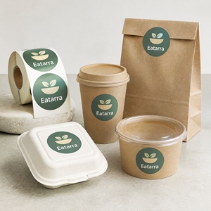 Durable Restaurant Bakery Logo Barcode Stickers Round Packaging Printed Adhesive Synthetic Paper <b>Waterproof</b> Food-Grade <b>Labels</b> - Product Image 1