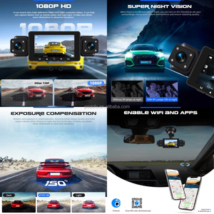 กล้องติดรถยนต์ Podofo ขนาด 3 นิ้ว 4 เลนส์ บันทึกภาพคมชัดระดับ HD 1080P พร้อมหน้าจอ IPS บันทึกวิดีโอในรถยนต์ รองรับ G-Sensor มองเห็นในเวลากลางคืน พร้อม WiFi บันทึกภาพ 4 ช่องทาง - Product Image 3