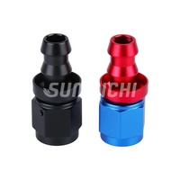 Sumeichan selang Push Lock Aluminium berakhir fitting untuk selang pendingin minyak mobil balap, 30 45 60 90 120 150 180 derajat siku