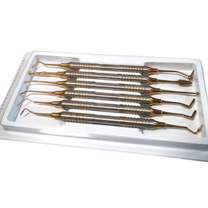 Kit d'outils dentaires manuels en acier au carbone, 6 pièces, pour le nettoyage et le remplissage des dents, avec outil de finition pour résine. - Product Image 1