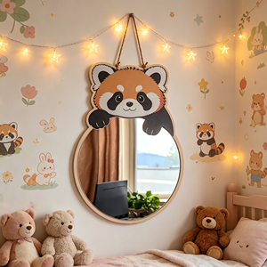 Specchio <span class=keywords><strong>da</strong></span> Parete in Legno con Cartoni Animati, Decorazione <span class=keywords><strong>da</strong></span> Appendere per <span class=keywords><strong>Cameretta</strong></span> Bambini, Specchio Acrilico ad Alta Definizione - Product Image 3