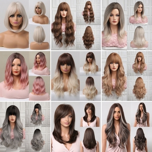 Perruques synthétiques droites à haute température, perruque <span class=keywords><strong>courte</strong></span> résistante à la chaleur, perruques de <span class=keywords><strong>coiffure</strong></span> pour femmes noires et blanches - Product Image 3