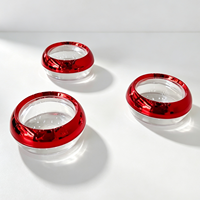 Pots cosmétiques vides Spot 50g, corps de pot transparent avec couvercle à vis électroplaqué rouge, pots de rangement pour safran