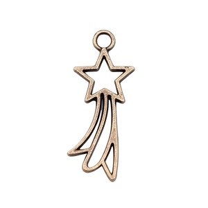 Ciondolo a forma di stella cadente/cometa in lega di zinco metallo misto per collane fai da te, bracciali e forniture per gioielli celesti - Product Image 5
