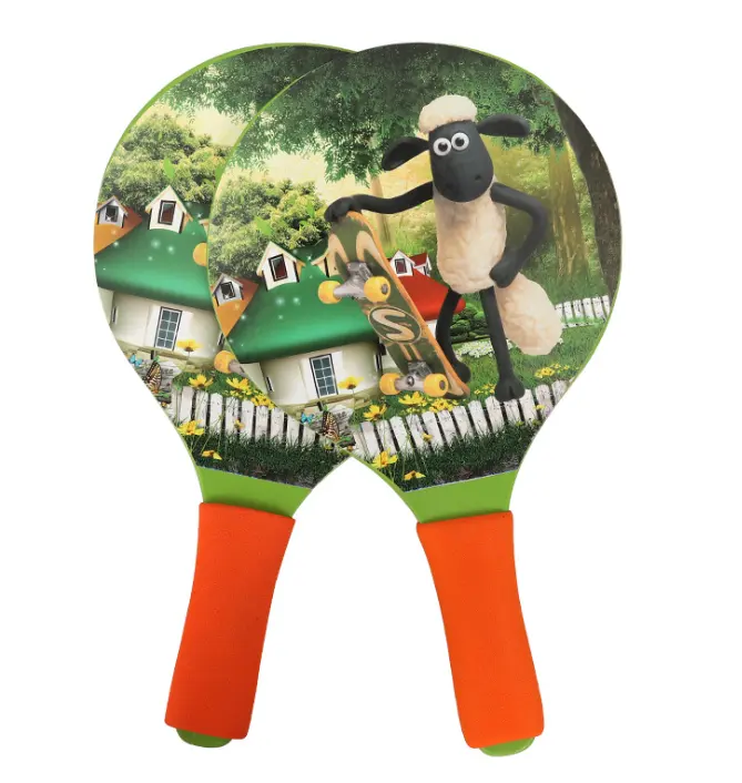 Goedkope Hoge Kwaliteit Houten Strand Racket Set Strand Bal Speelgoed Bat Set Voor Kids Outdoor Sport Spel