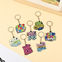 Porte-clés personnalisé en silicone, figurine d'anime, marteau, caoutchouc souple, lettres colorées, pendentif tridimensionnel, petit cadeau, décoration de voiture