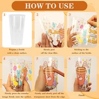 Autocollants en PVC personnalisables pour Pâques, motif lapin, en plastisol, pour transfert UV, sublimation, impression par transfert, imperméables, pour tasses