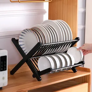 Multi-Purpose Kitchen Storage Rack Double Tiers Non-Folding Durable Plastic Stainless Steel Scouring Pad Compatible Drain - Product Image 3
