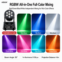 Projecteur LED mobile à haute luminosité 7x8W RGBW 36 °   Angle de faisceau 540 ° Pan 180 ° Projecteur de scène DMX inclinable pour mariage, DJ, fête, KTV