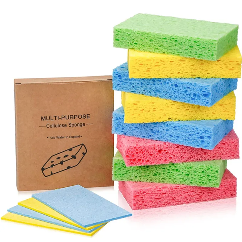 Multicolor Eco Friendly Compressed Cellulose Sponge Magic Biodegradable Kitchen Dish Washing Cleaning Sponge Cloth