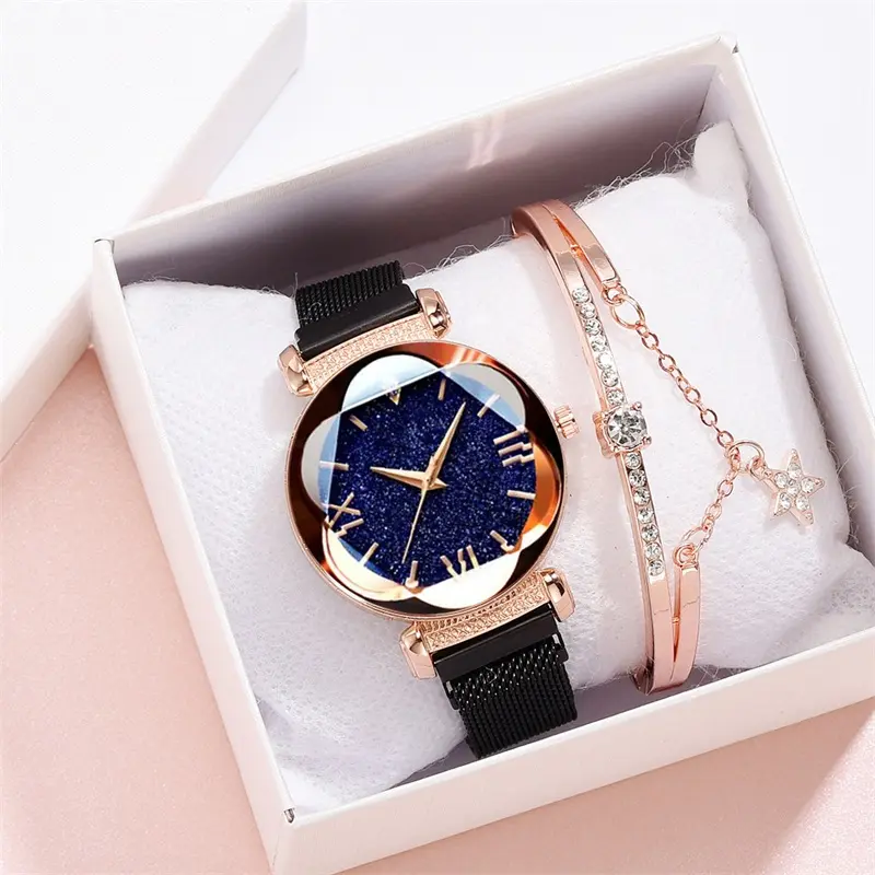 Magnetite star roman face ladies watch magnet women's watch bracelet set gift