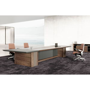Table de conférence de bureau commerciale contemporaine de luxe moderne, en MFC, écologique et durable, pour salles de réunion et bureaux à domicile - Product Image 5