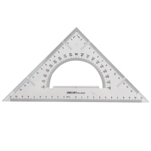 Deli Triangle Ruler Set 23cm Plastic Transparent Student Drawing Measuring Tool - Product Image 5