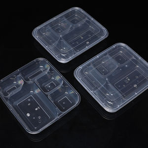 Boîte à lunch bento en plastique PP à 5 compartiments avec couvercle pour la préparation des repas à emporter au restaurant - Product Image 5