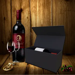 Custom printed luxury cardboard paper magnetic christmas party packaging champaign red wine box bottle wine set gift box