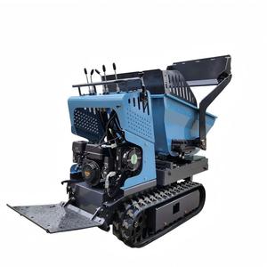 Minidumper de orugas azul lago, capacidad de 500 kg, elevación hidráulica, carretilla motorizada, uso industrial, construcción de acero - Product Image 4