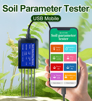 Analyseur de sol 8 en 1 avec capteur USB pour pH, EC, NPK, humidité et température