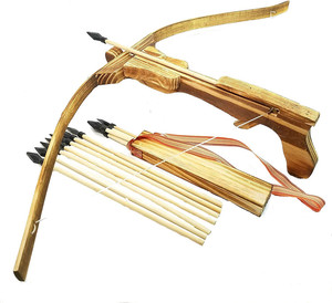 Bộ đồ chơi nỏ gỗ thủ công, chơi ngoài trời, kiểu cổ điển, đầu mềm - Product Image 5