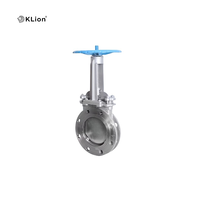 Vanne à opercule manuelle KLION PZ73 en acier inoxydable 304, haute température, type couteau, à bride, pour décharge d'eau, de boues et de scories, certifiée ISO