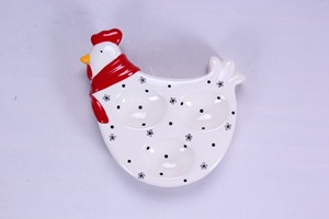 La rainure de la plaque d'oeufs en céramique en forme de poulet peut contenir des oeufs Ustensiles de cuisine créatifs - Product Image 5