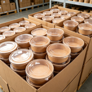 Disposable <b>Bowls</b> <b>Lids</b> Bulk UV Coated Craft Paper <b>Microwave</b> Safe Eco-Friendly Hot/Cold Salad Vegetables Meat Commercial Snack - Product Image 6